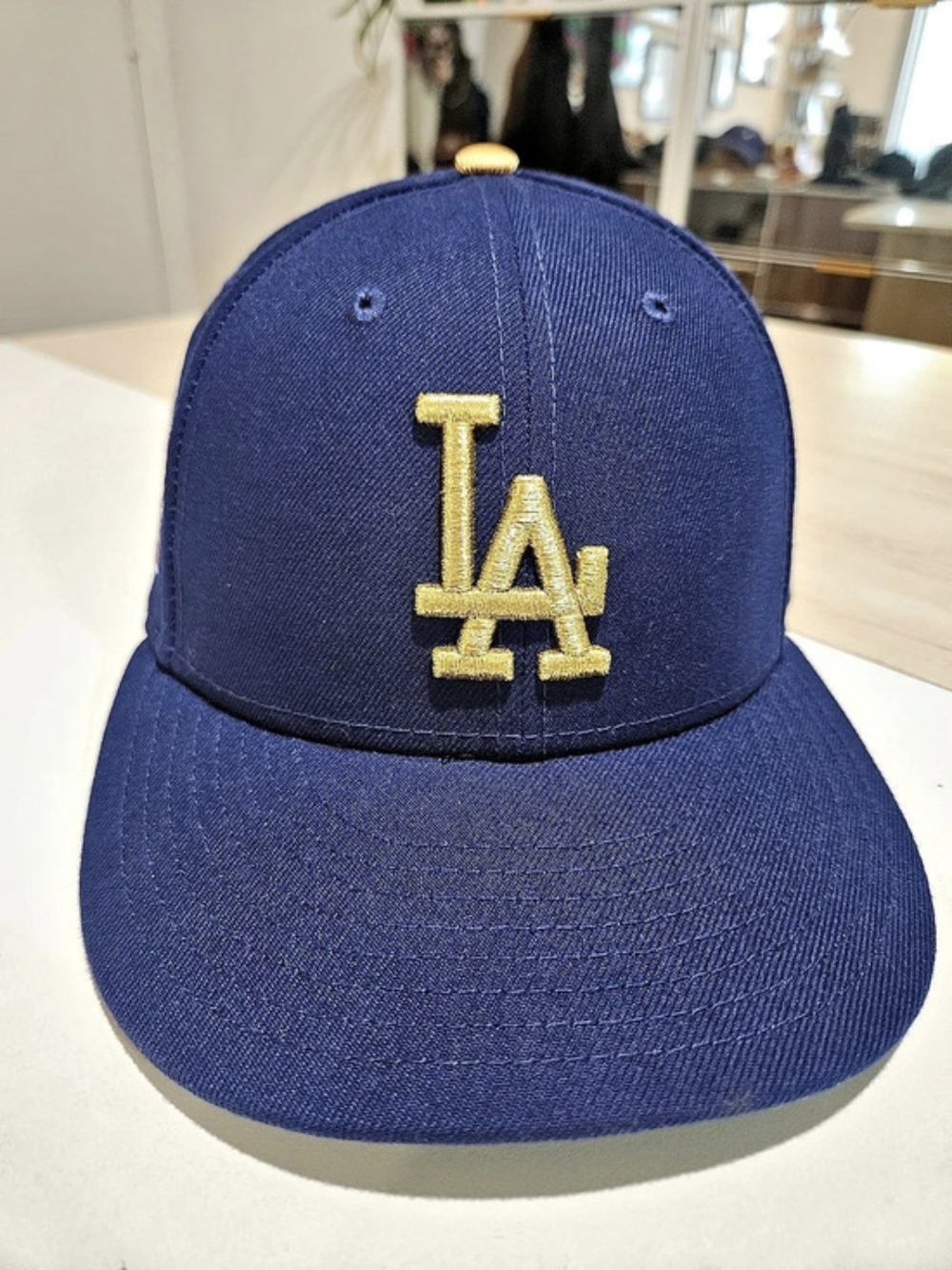 New Era Low Profile 59FIFTY LA Dodgers World Series Cap 2024 Blue Gold 7 3/8